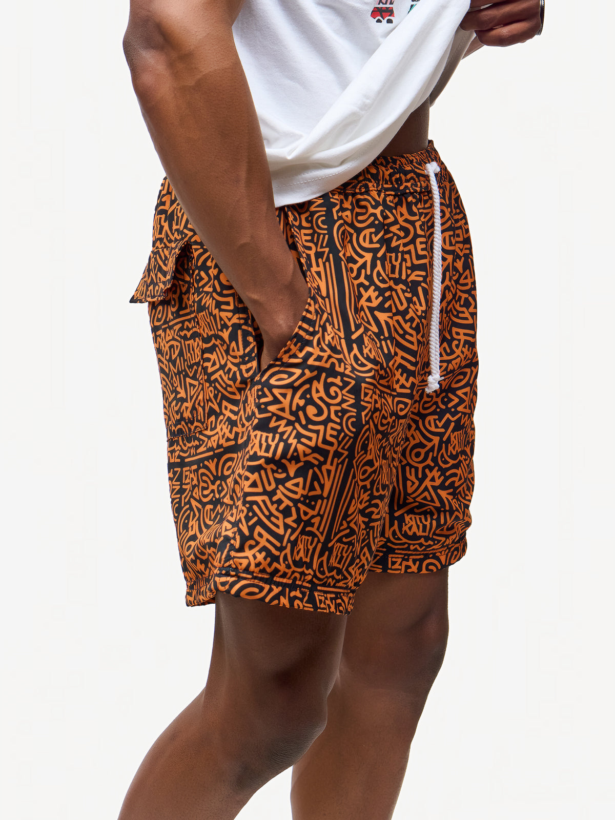 Kali Swim Shorts: Men - Black & Gold KK