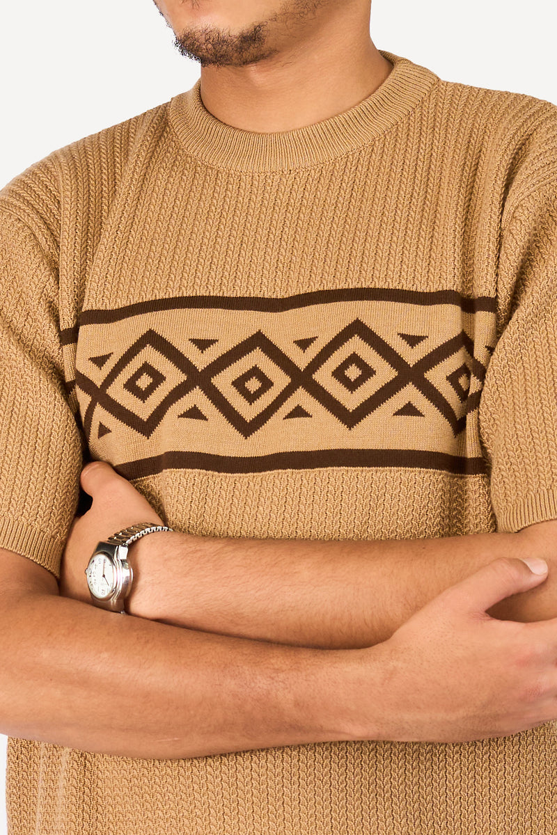 Kali KnitWear Set: T-shirt - Beige