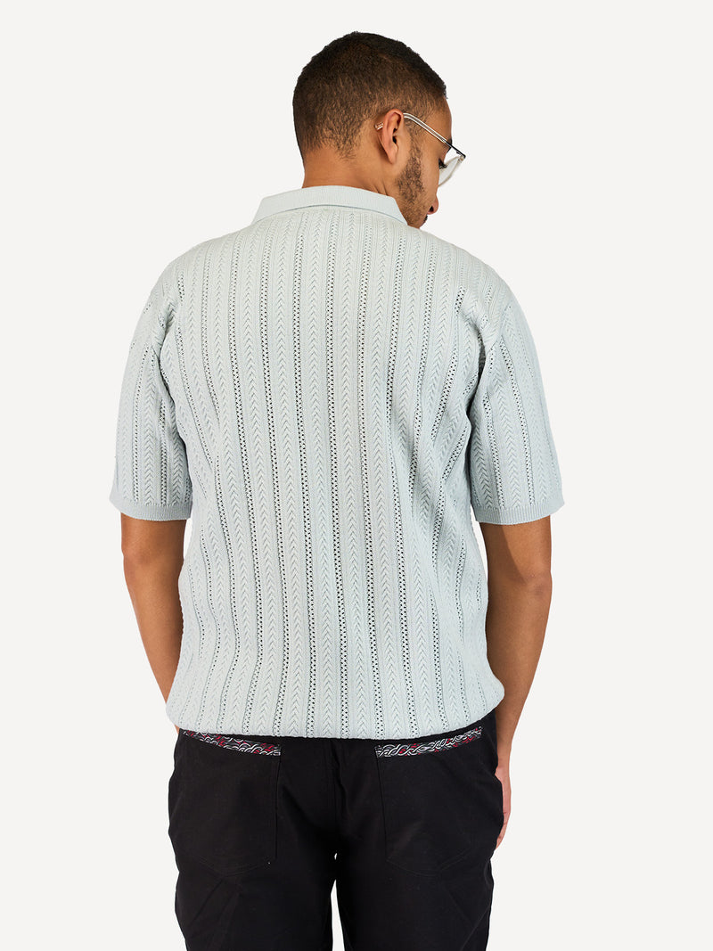 Kali Mens Button - Down KnitWear Shirts: Ash Grey