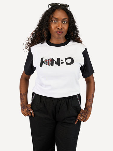 Kali Graphic Ts: White & Black with I Love NBO