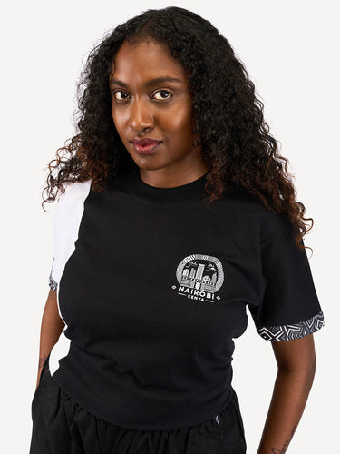 Kali Block Ts: Black & White with Nairobi II & B&W Tattoo Print (Sleeves)