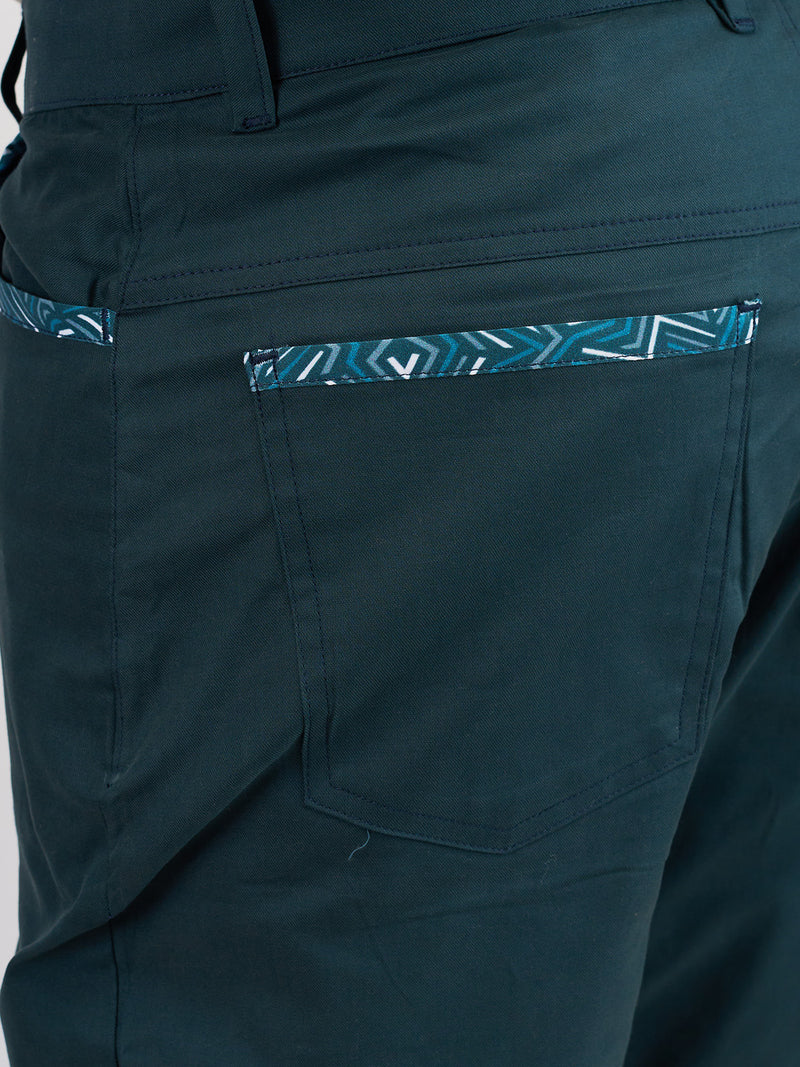 Chino Pants: Navy with Petrol Blue Geo Print