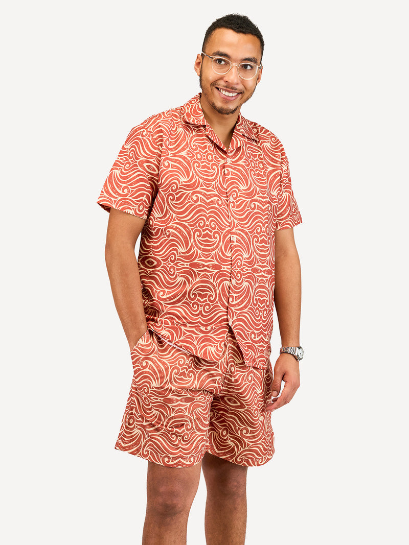 KaliShirts: Orange Wave Print