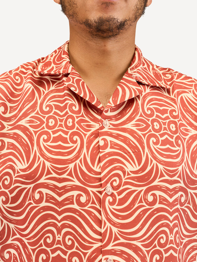 KaliShirts: Orange Wave Print