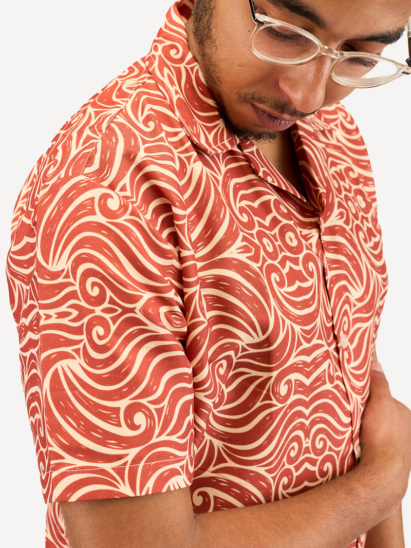 KaliShirts: Orange Wave Print