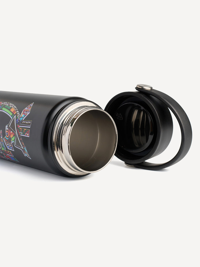 Kali Wide-Mouth Water Bottles: Black with Twiga