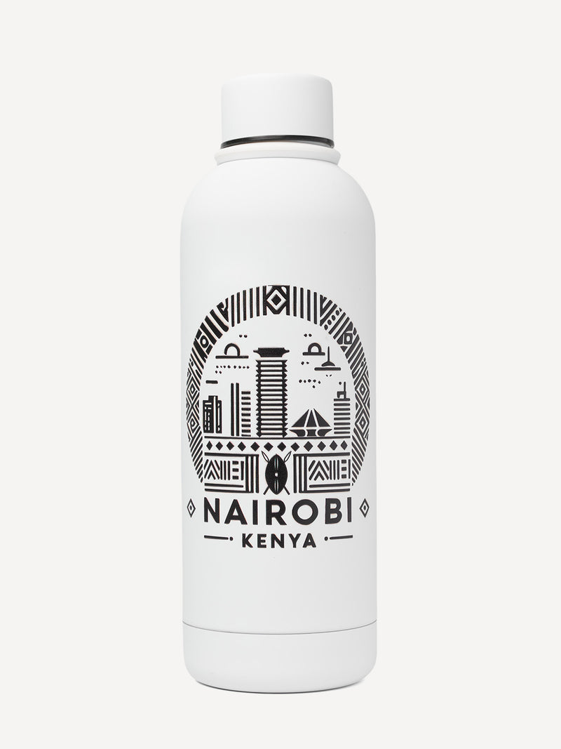 Kali Skin Feel Water Bottles: White with Nairobi II