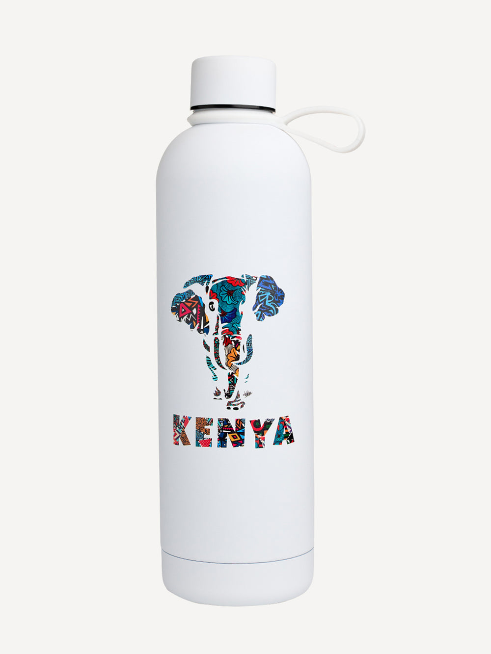 Kali Water Bottles: White with Kenya Tembo