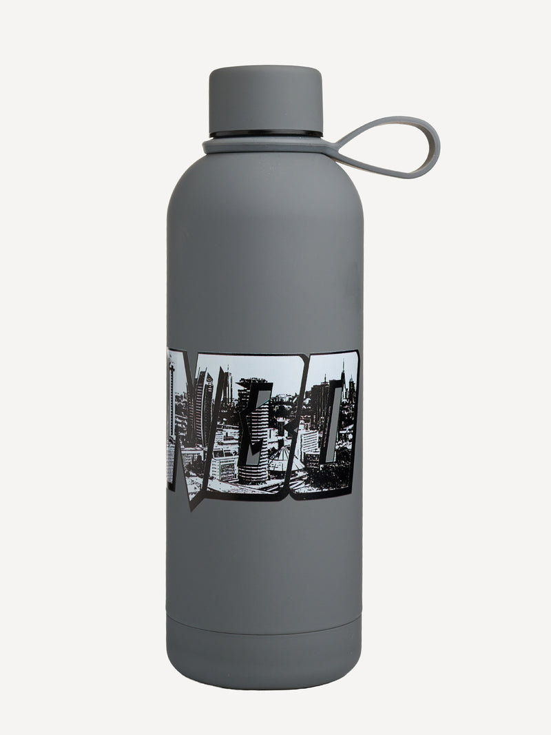 Kali Skin Feel Water Bottles: Grey with NBO Skyline