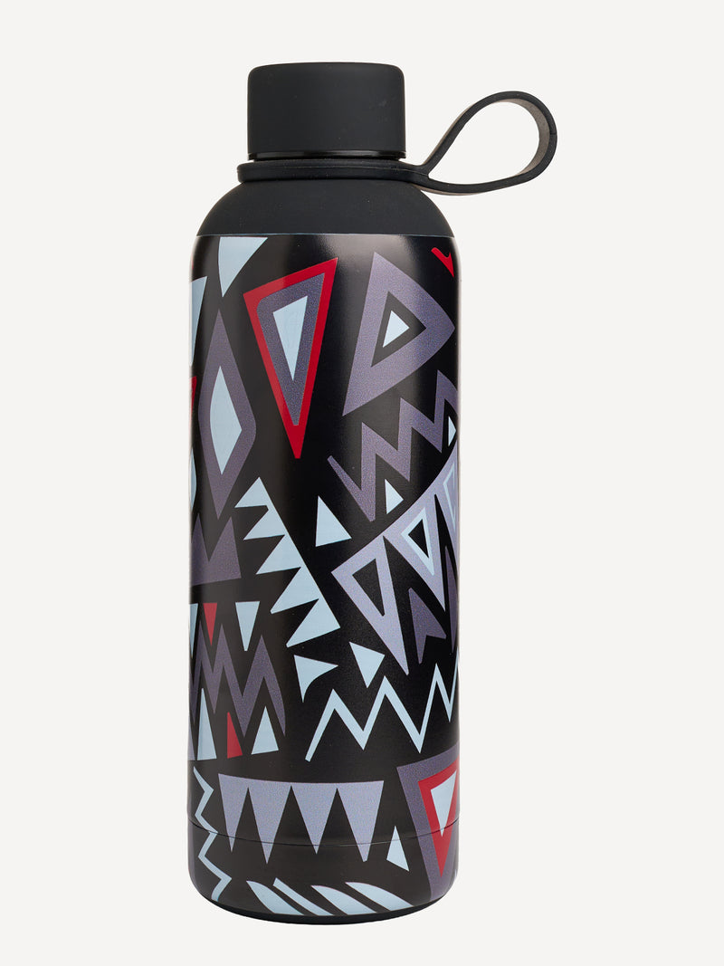 Kali Skin Feel Water Bottles: Black with Red & Grey KK