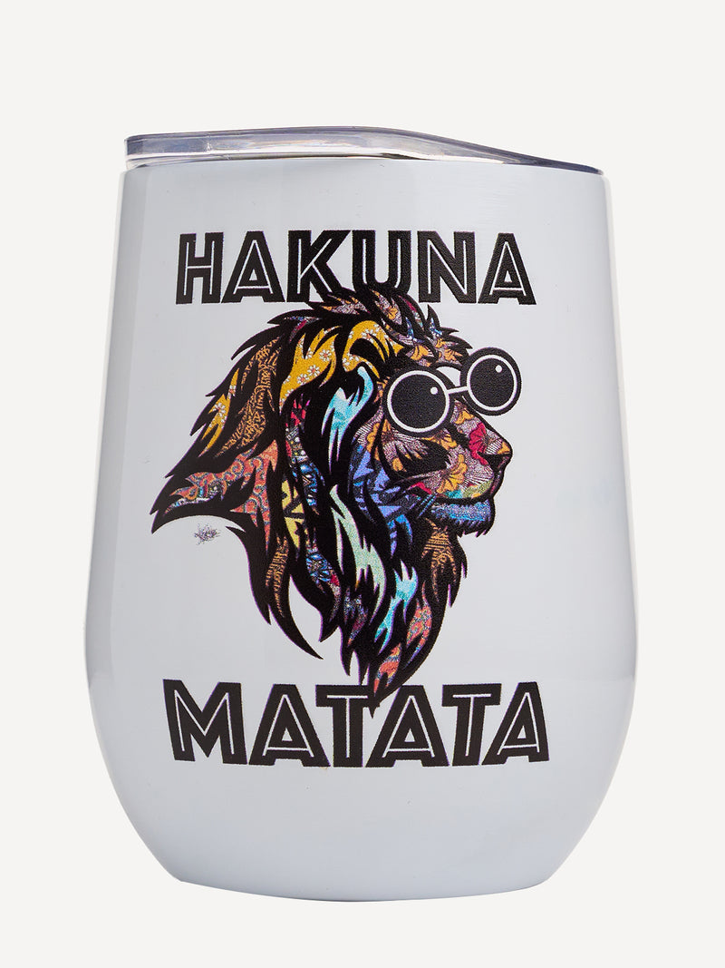 Insulated Mugs: White with Hakuna Matata Simba