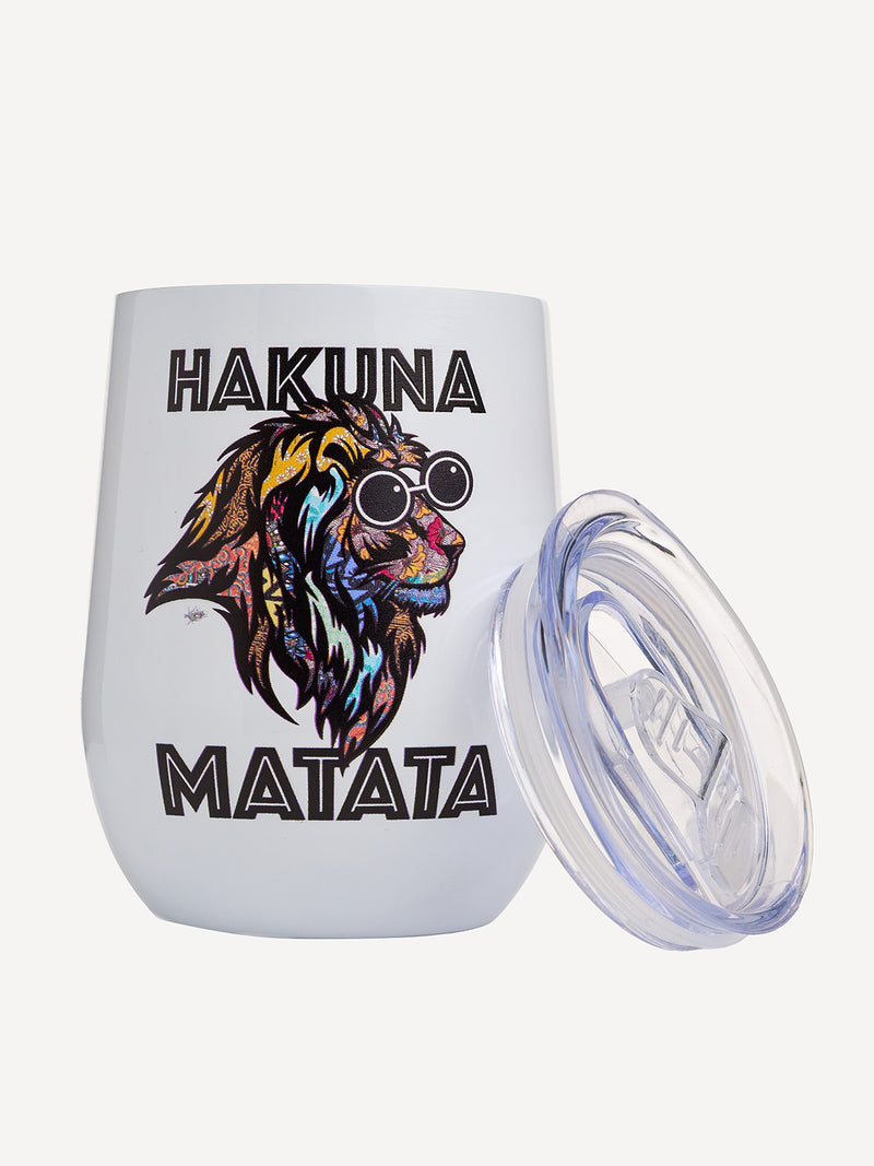 Insulated Mugs: White with Hakuna Matata Simba