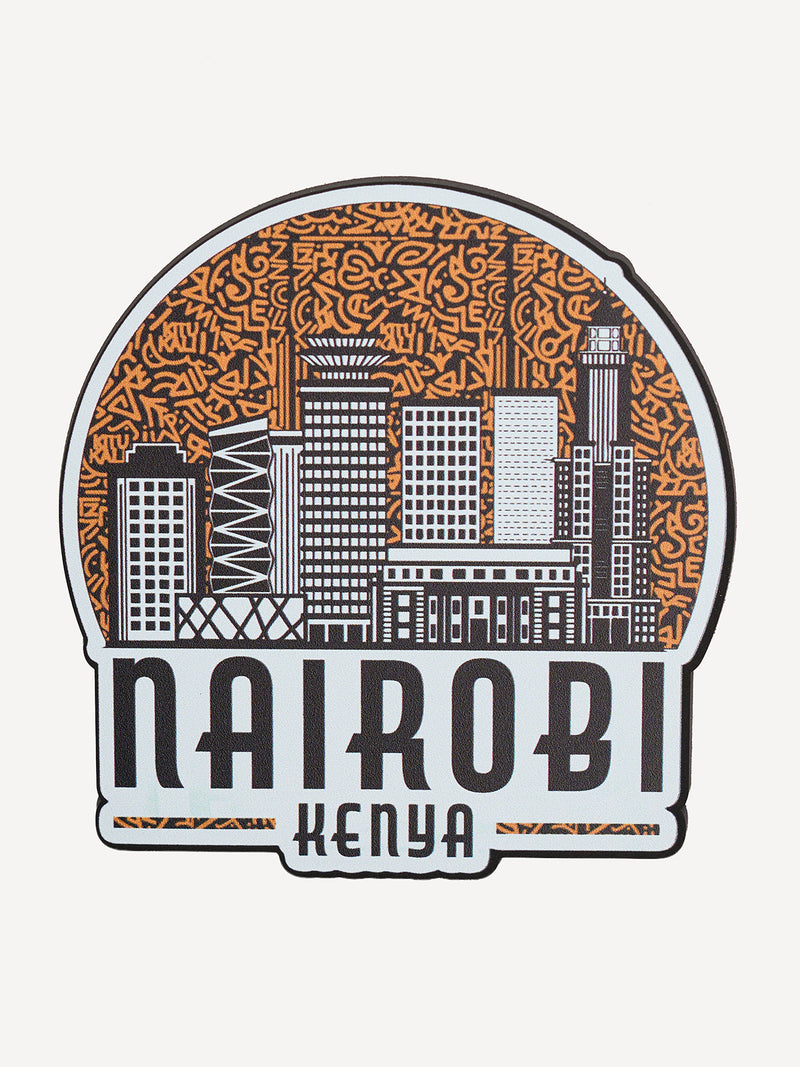 Kali Fridge Magnet: White with Nairobi Kenya