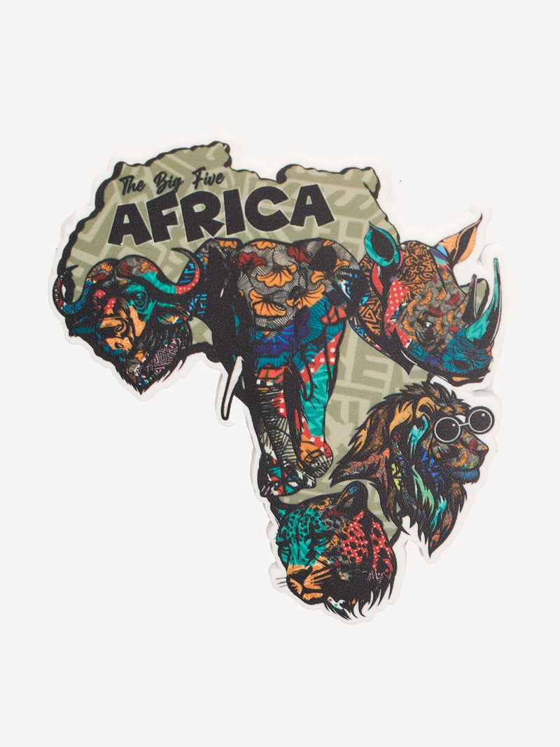 Kali Fridge Magnet: White with Africa Big Five