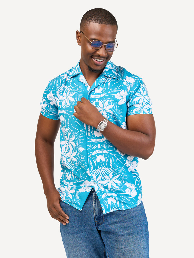KaliShirts: Blue Floral Print