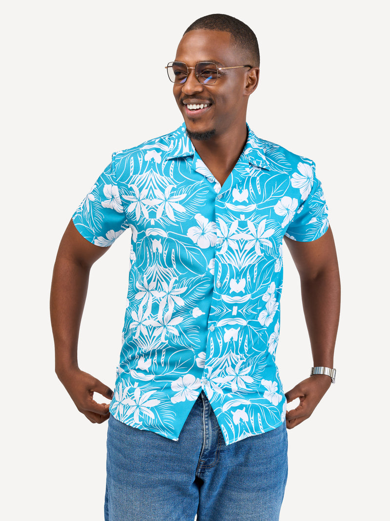 KaliShirts: Blue Floral Print