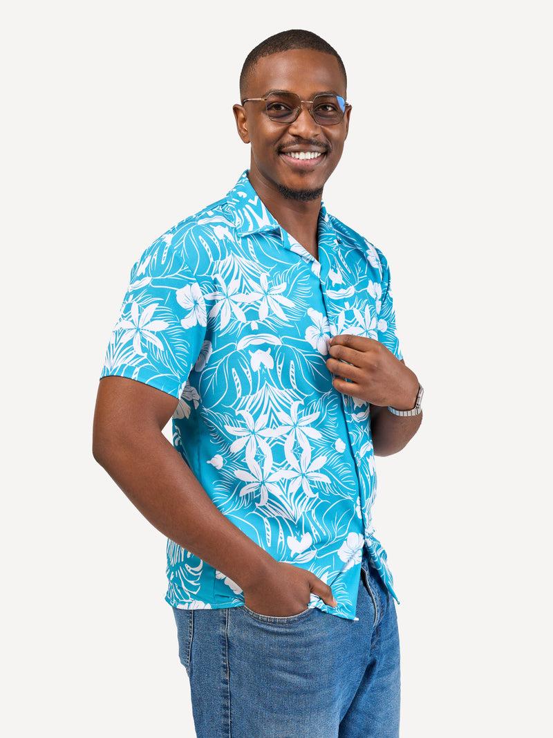 KaliShirts: Blue Floral Print
