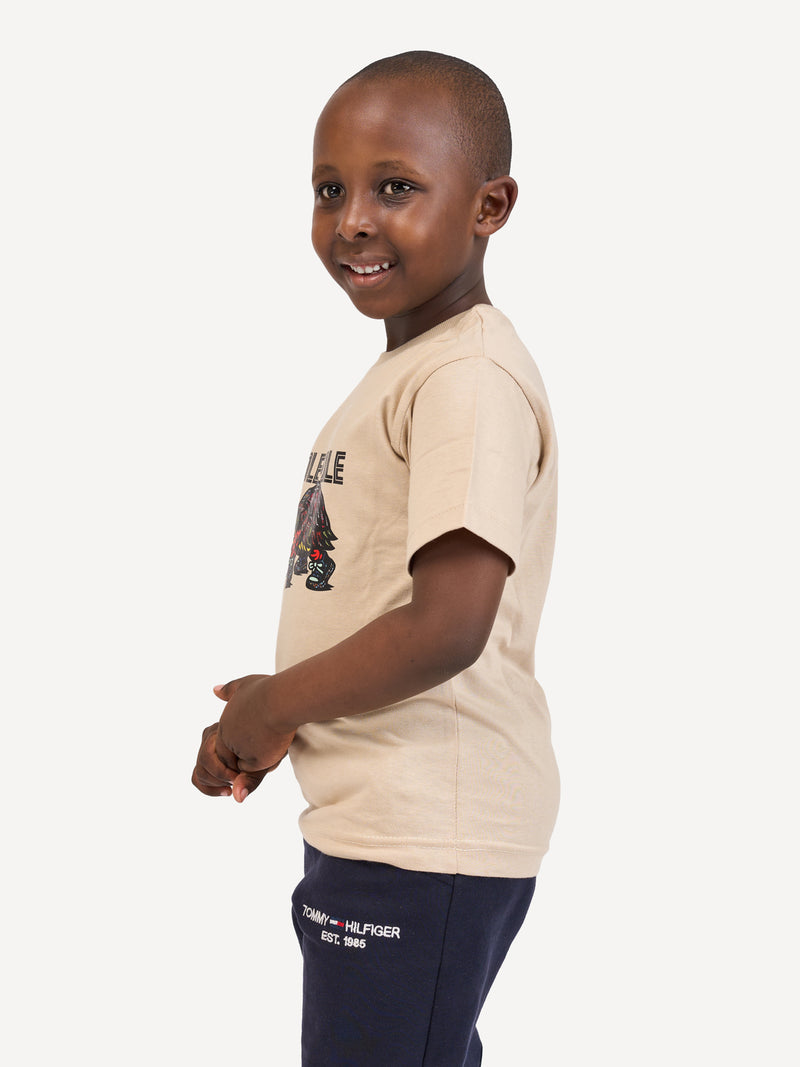 Kali Kids Ts: Beige with Kobe Pole Pole