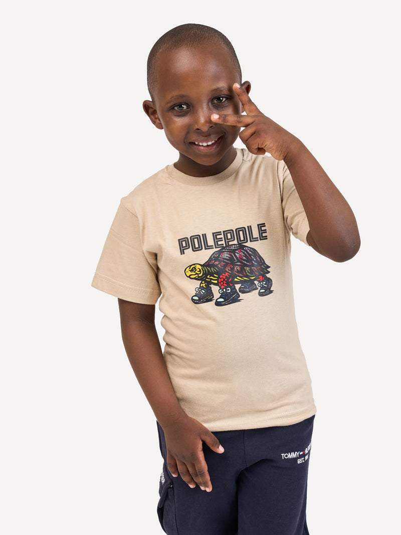 Kali Kids Ts: Beige with Kobe Pole Pole