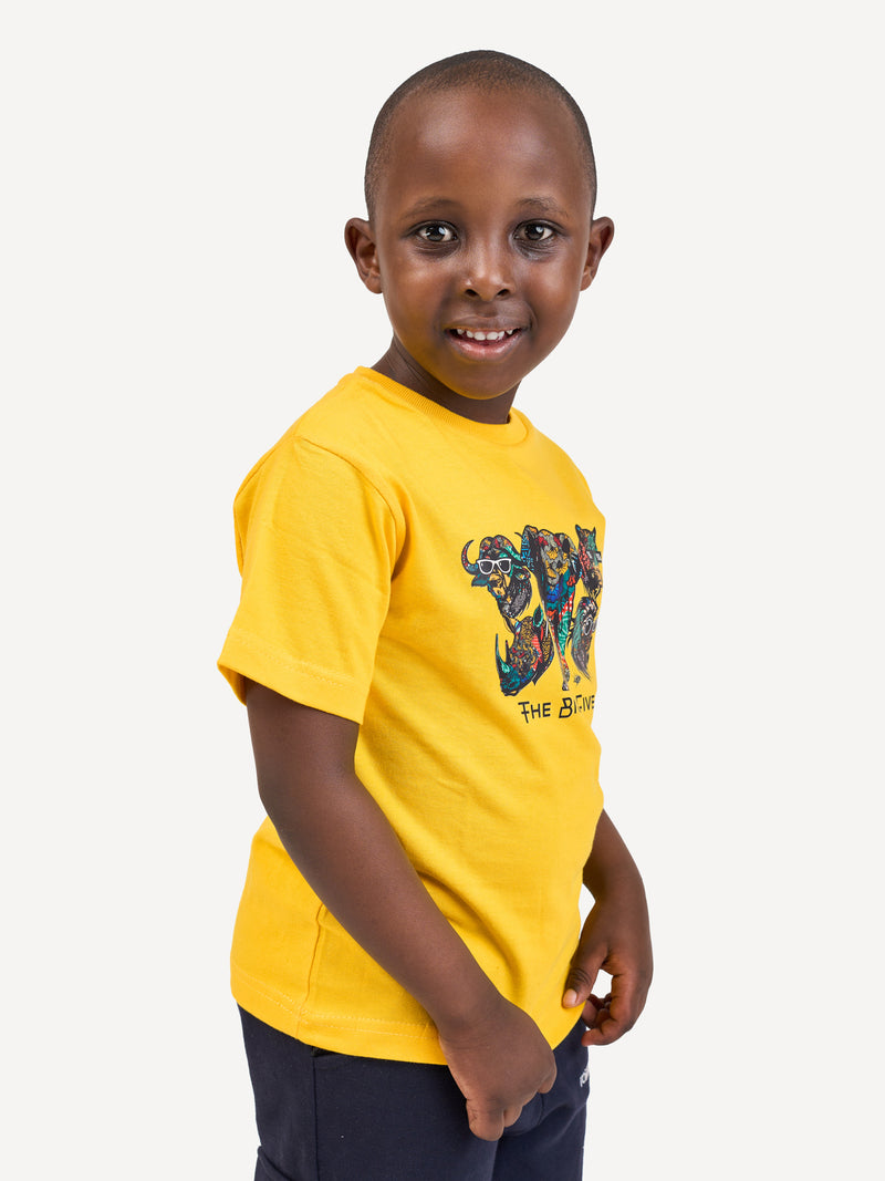 Kali Kids Ts: Yellow with Big Five