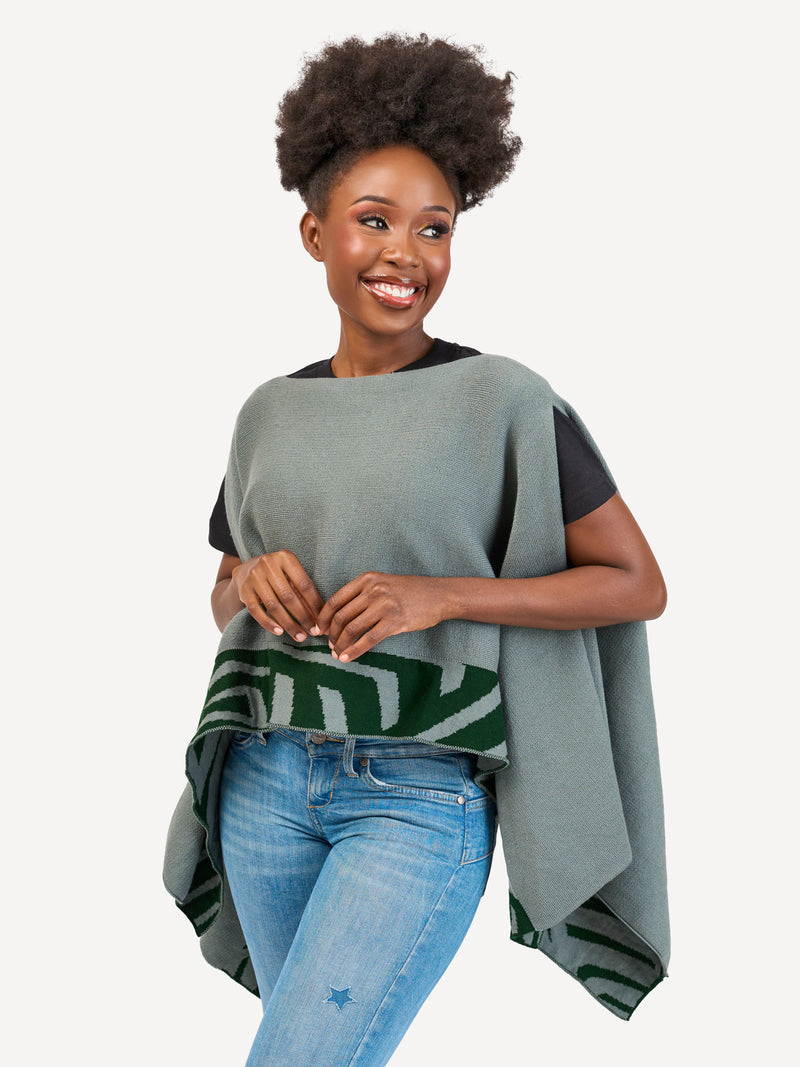 Kali Ponchos - Grey & Green