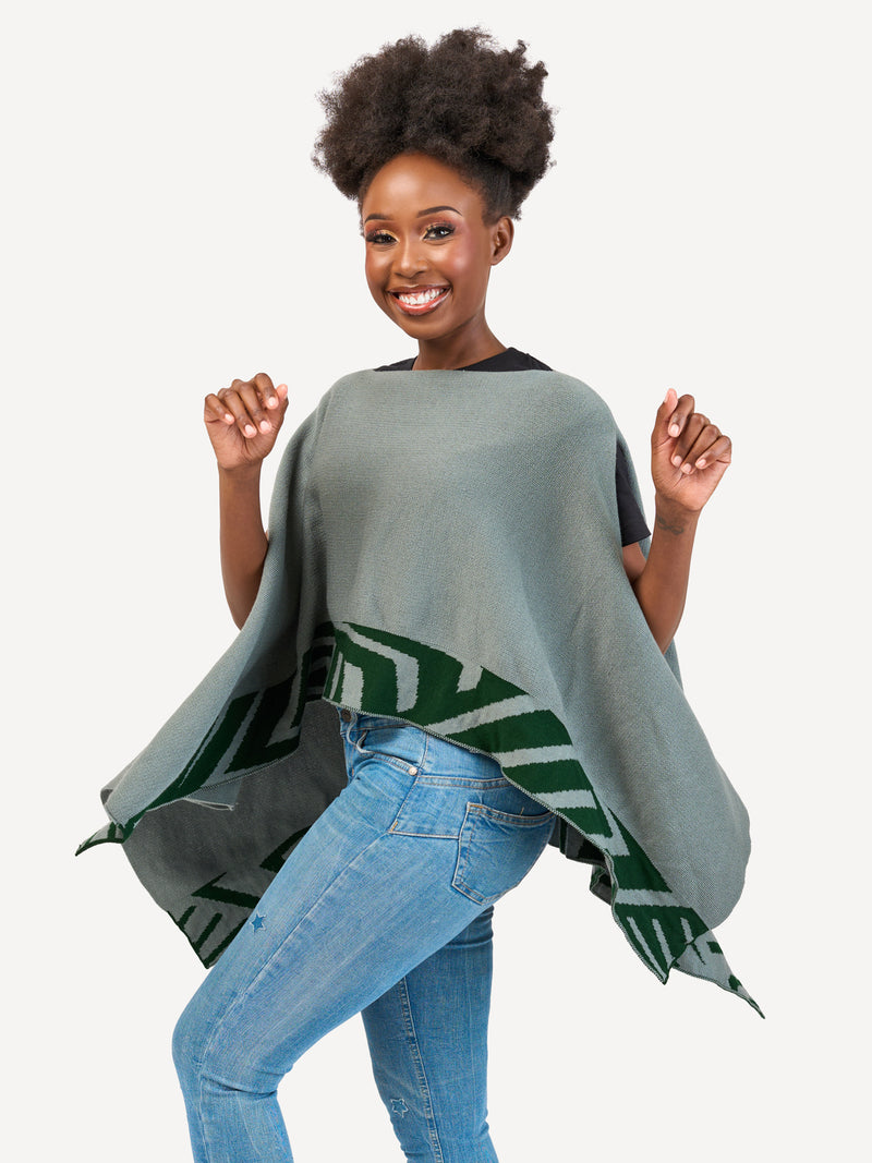 Kali Ponchos - Grey & Green