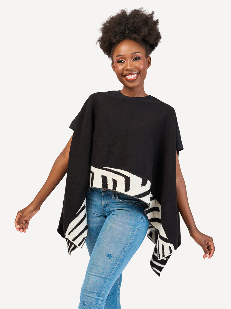 Kali Ponchos - Black & White
