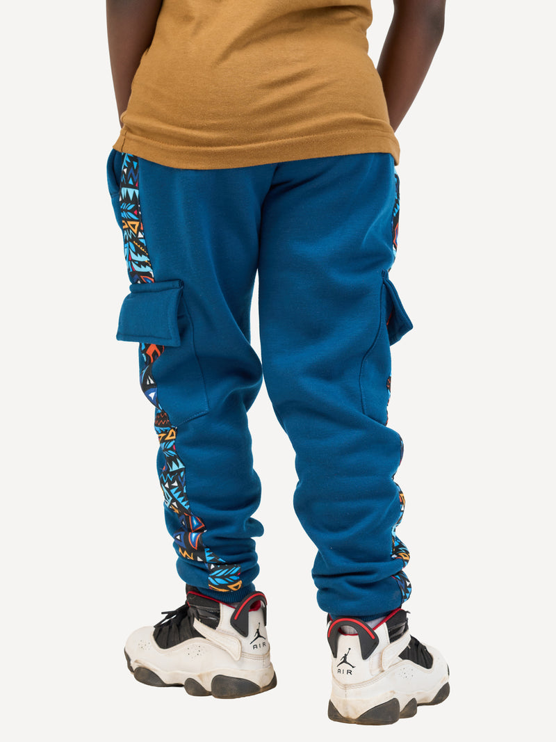 Kids Sweats: Pants - Petrol Blue with Blue KK