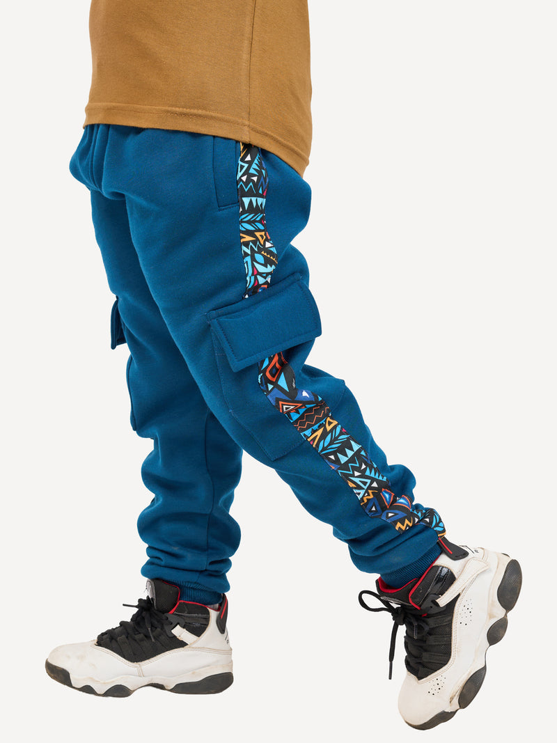 Kids Sweats: Pants - Petrol Blue with Blue KK
