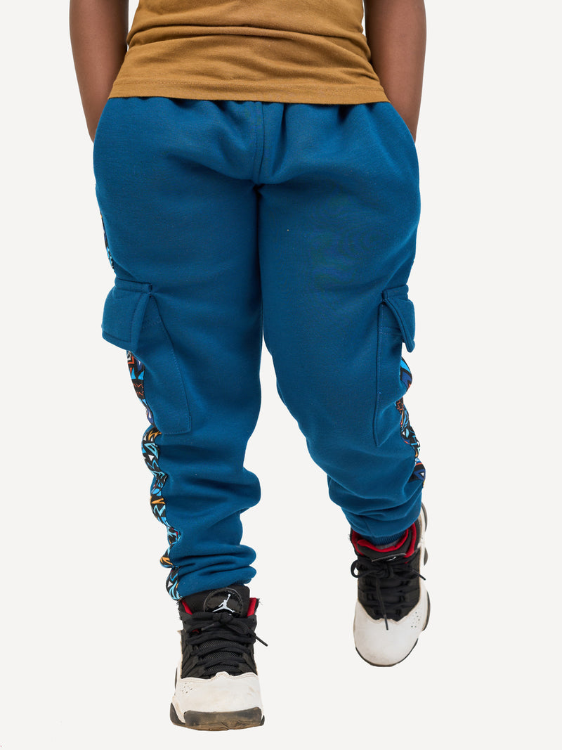 Kids Sweats: Pants - Petrol Blue with Blue KK