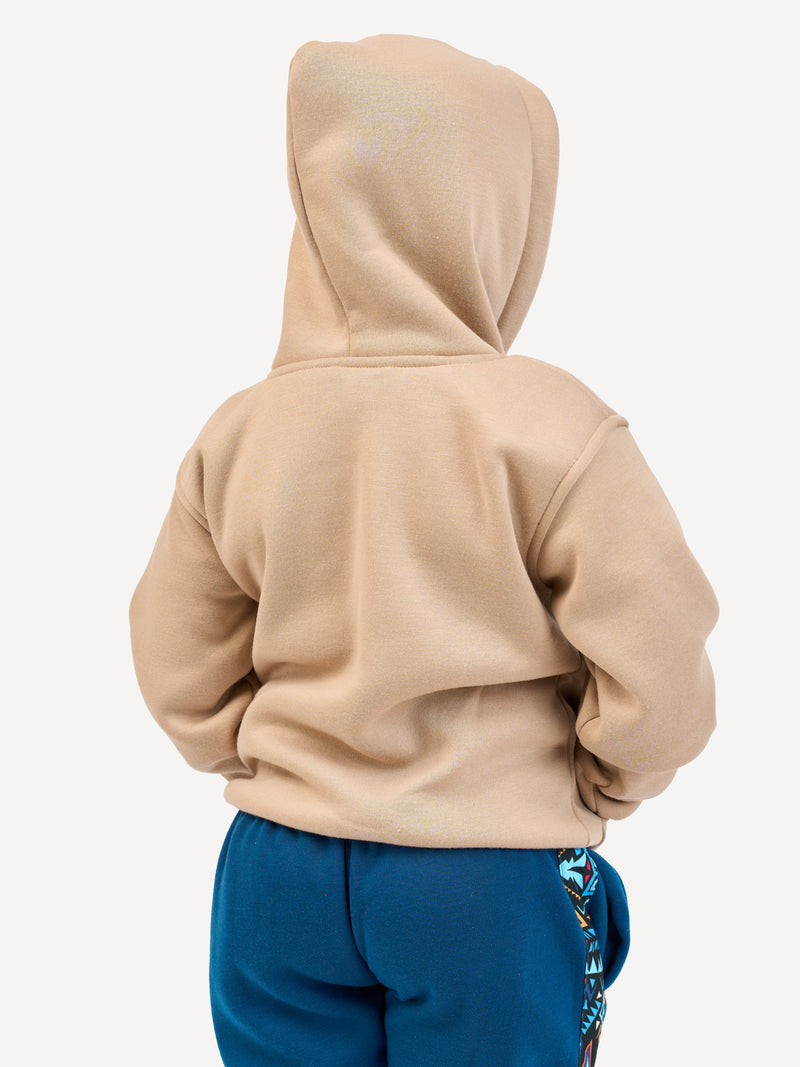 Kali Kids Graphic Hoodies: Beige with Hakuna Matata Simba