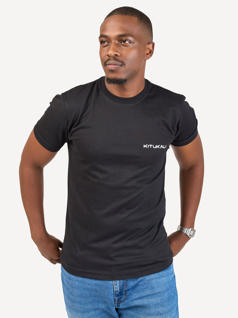 Kali Graphic Ts: Black with Kenya Stamp