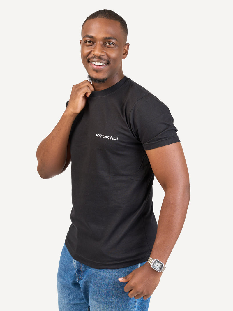Kali Graphic Ts: Black with Kenya Stamp