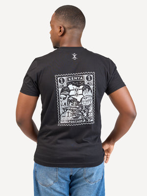 Kali Graphic Ts: Black with Kenya Stamp