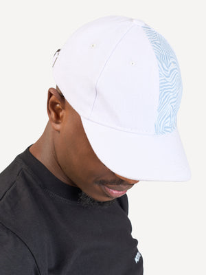 Kali Caps: White with Serene Zebra Print