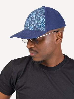 Kali Caps: Navy with Navy Geo Print