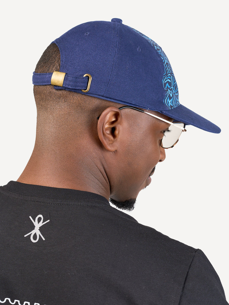 Kali Caps: Navy with Navy Geo Print