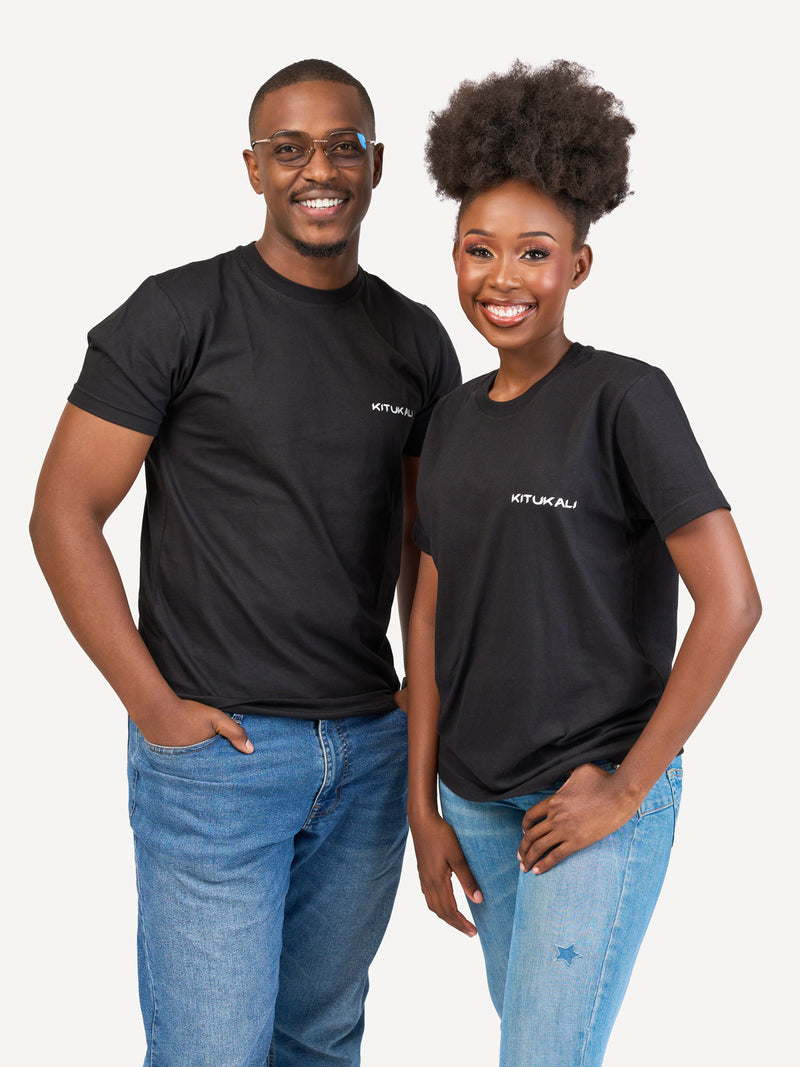 Kali Graphic Ts: Black with Kenya Stamp