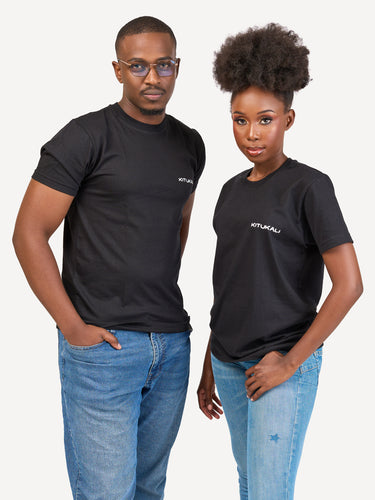Kali Graphic Ts: Black with Kenya Stamp