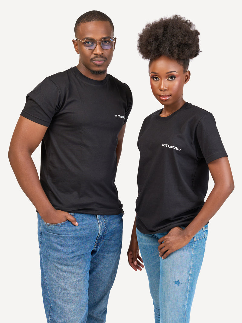 Kali Graphic Ts: Black with Kenya Stamp