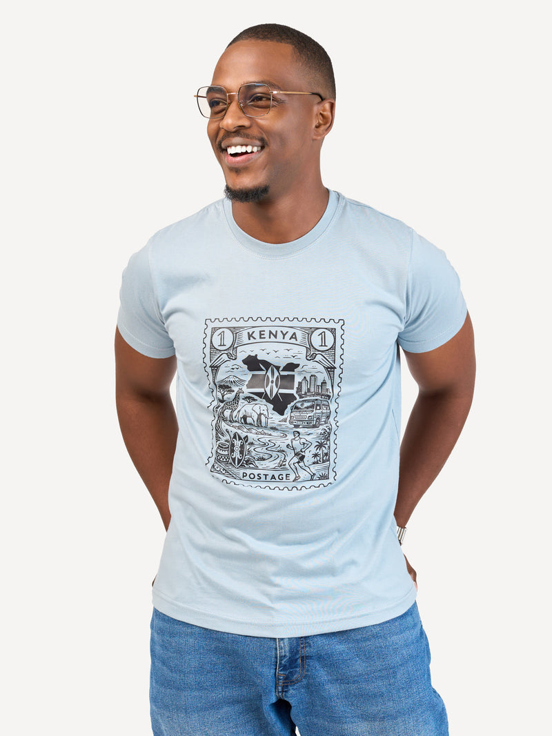 Kali Graphic Ts: Arona Grey with Kenya Stamp