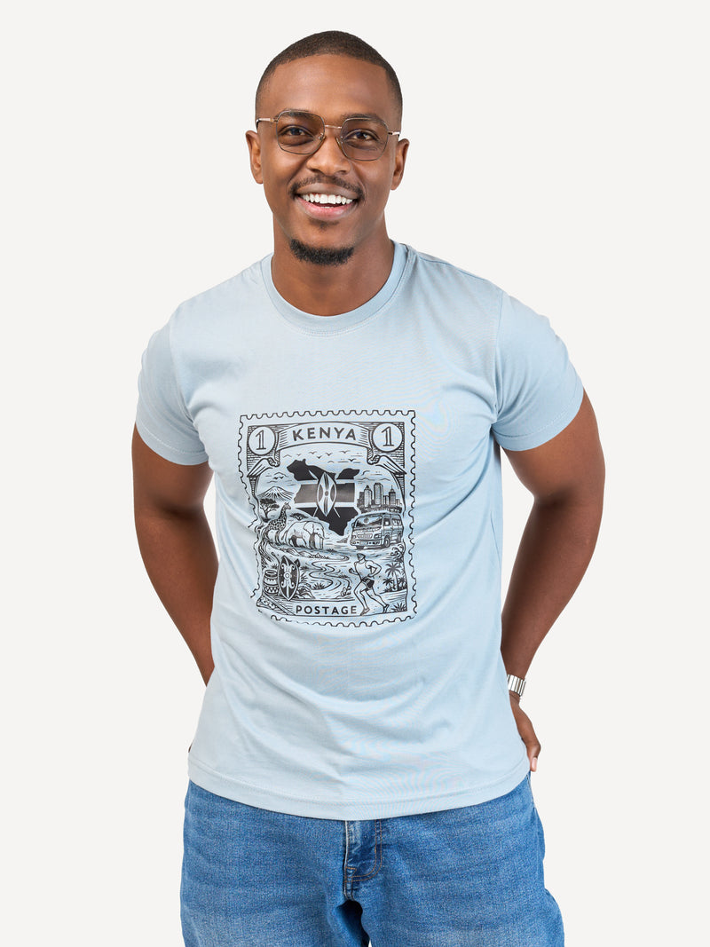Kali Graphic Ts: Arona Grey with Kenya Stamp