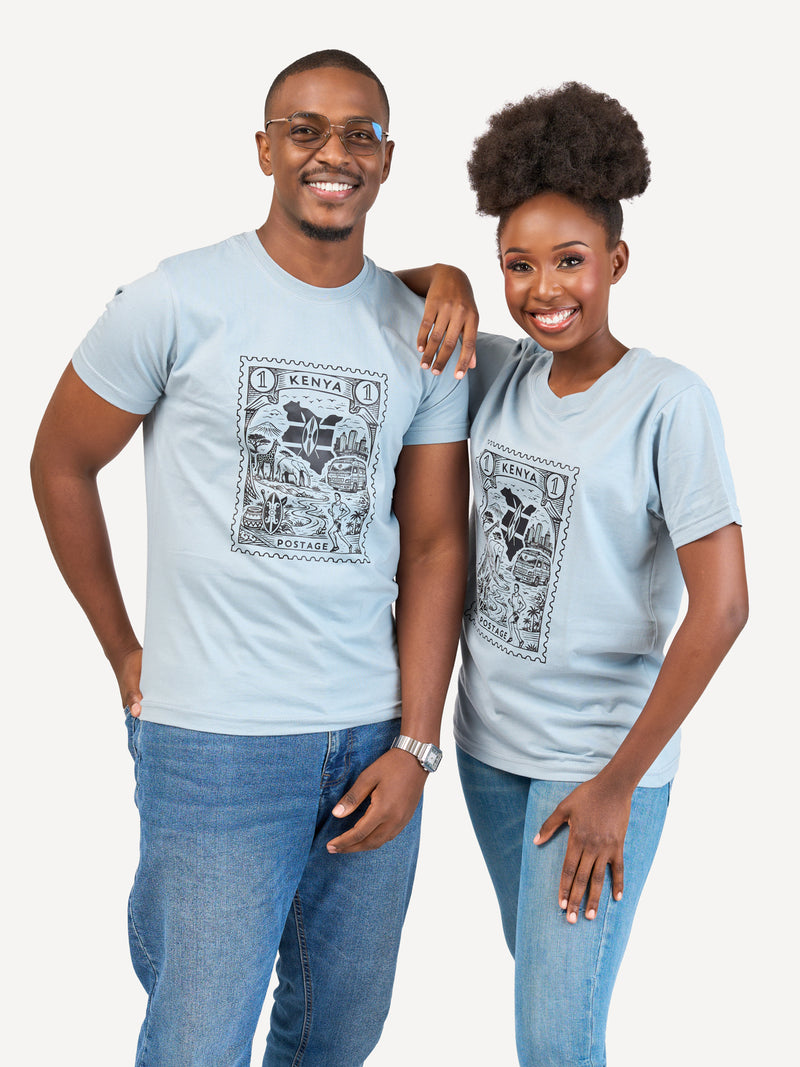 Kali Graphic Ts: Arona Grey with Kenya Stamp