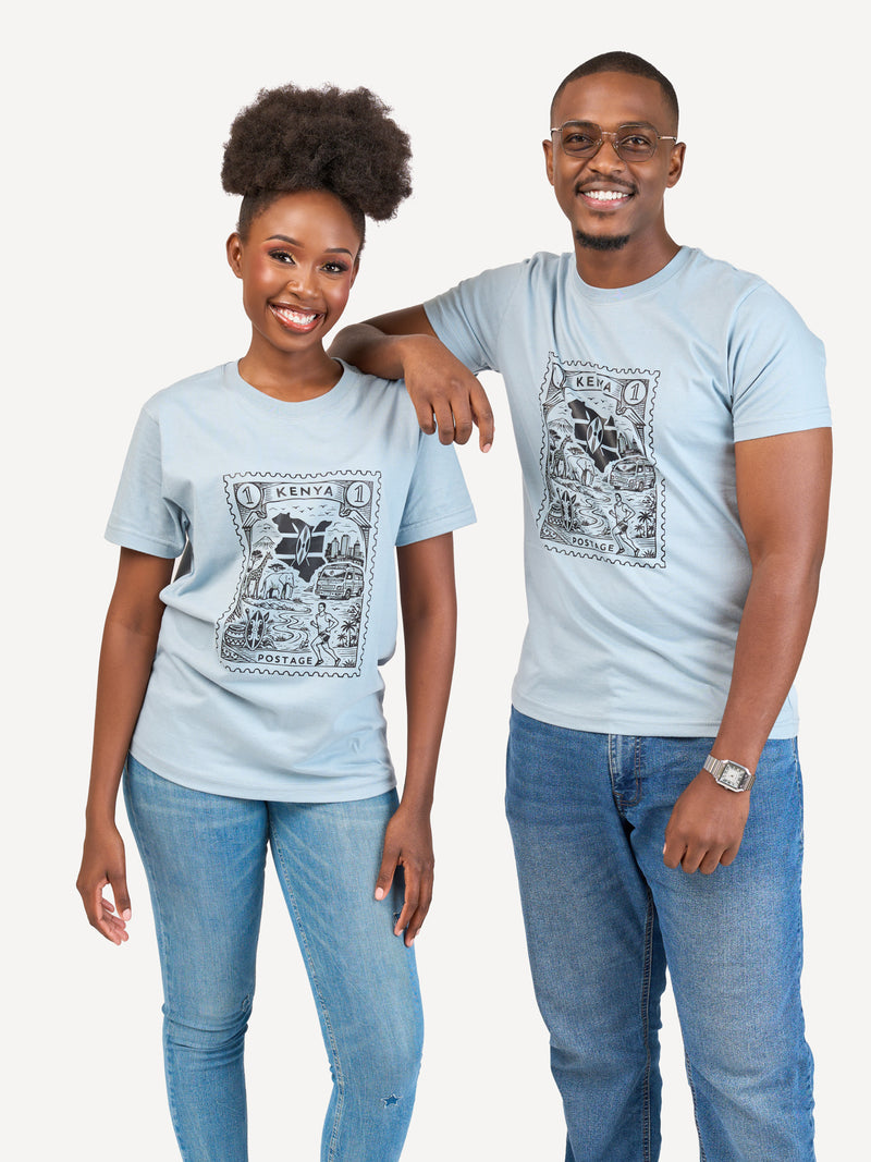 Kali Graphic Ts: Arona Grey with Kenya Stamp