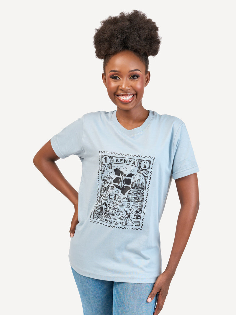 Kali Graphic Ts: Arona Grey with Kenya Stamp