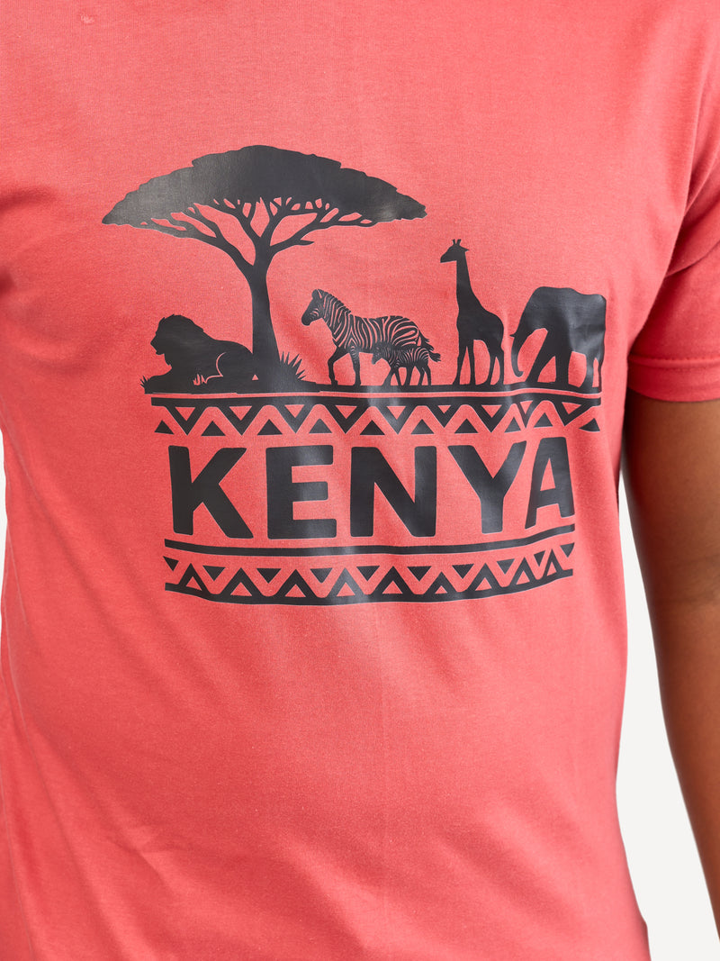 Kali Graphic Ts: Rust with Wildlife Kenya