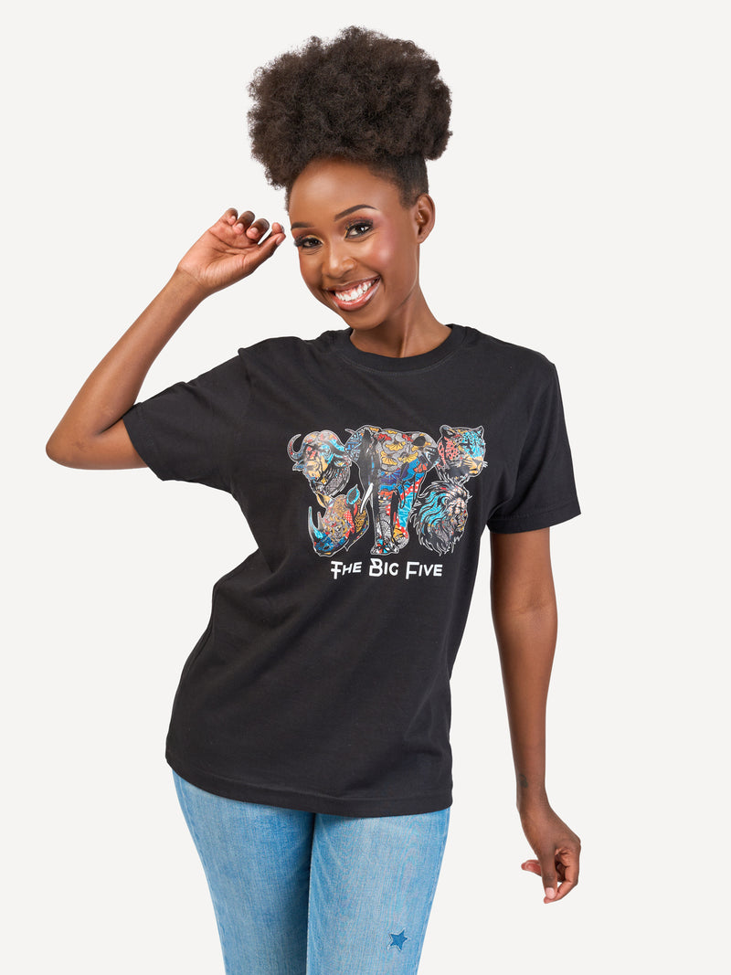 Kali Graphic Ts: Black with Big Five