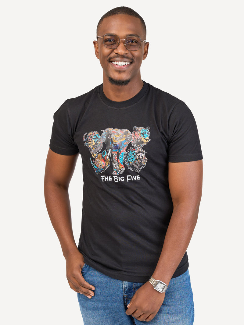 Kali Graphic Ts: Black with Big Five