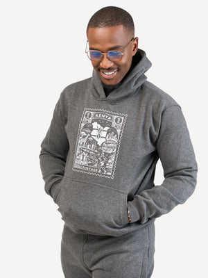 Kali Graphic Hoodies: Dark Grey with Kenya Stamp