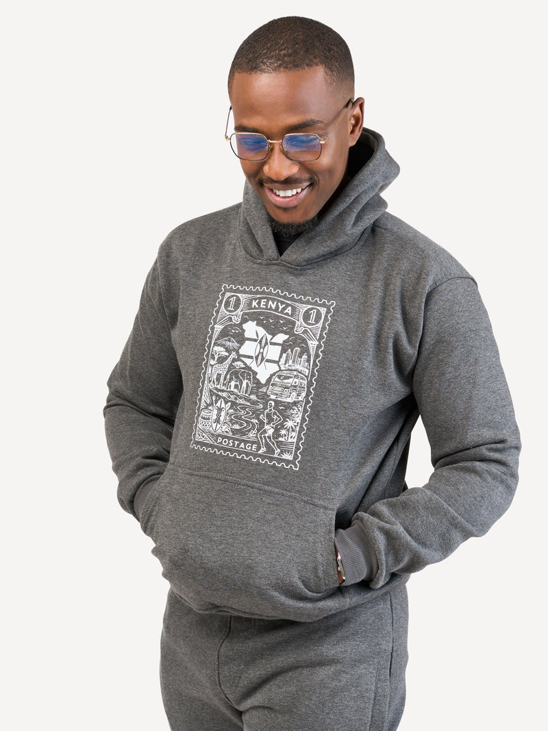 Kali Graphic Hoodies: Dark Grey with Kenya Stamp